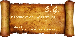 Blaskovics Gellért névjegykártya